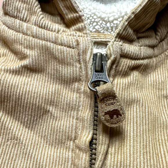 Baby GAP Tan Fleece Lined Corduroy Jacket With Hood - Picture 6 of 15